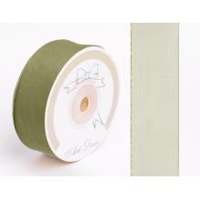 DEKORAČNÁ ORGANZOVÁ STUHA, MACHOVO ZELENÁ