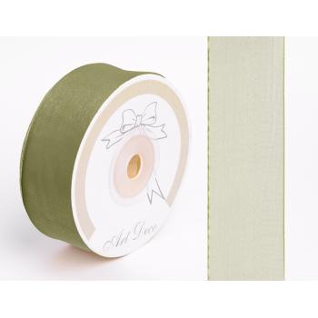 DEKORAČNÁ ORGANZOVÁ STUHA, MACHOVO ZELENÁ