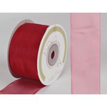 DEKORAČNÁ ORGANZOVÁ STUHA, ČERVENÁ