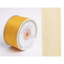 DEKORAČNÁ ORGANZOVÁ STUHA, ŽLTÁ