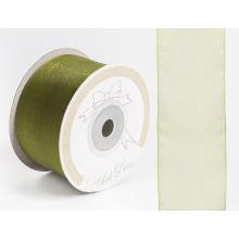 DEKORAČNÁ ORGANZOVÁ STUHA, MACHOVO ZELENÁ