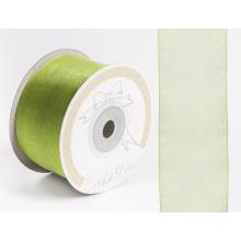 DEKORAČNÁ ORGANZOVÁ STUHA, TRÁVOVO ZELENÁ