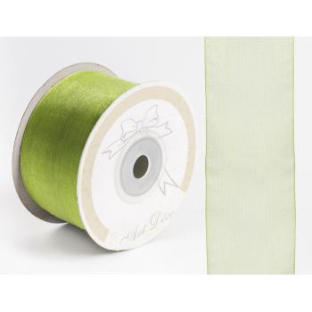 DEKORAČNÁ ORGANZOVÁ STUHA, TRÁVOVO ZELENÁ