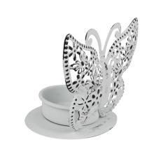 KOVOVÝ SVIETNIK MOTÝĽ BIELY