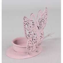 KOVOVÝ SVIETNIK MOTÝĽ RUŽOVÝ