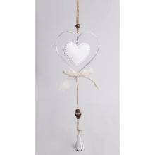 KOVOVÁ ZÁVESNÁ DEKORÁCIA SRDCE V SRDCI 3 KUSY