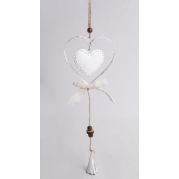 KOVOVÁ ZÁVESNÁ DEKORÁCIA SRDCE V SRDCI 3 KUSY