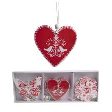 DEKOR DREVENÉ OZDOBY 12 KUSOV ZMIEŠANÉ ZÁVESNÉ