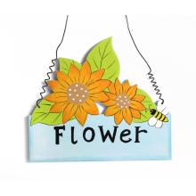 DREVENÁ ZÁVESNÁ DEKORÁCIA KVETINA/VÍŤAZNÁ MODRÁ