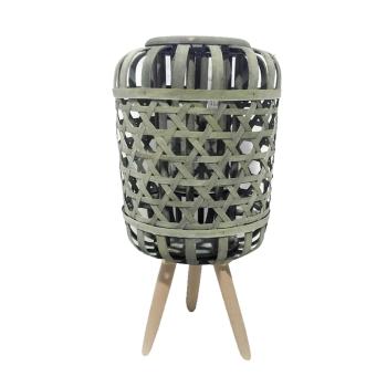 DREVENÝ LAMPÁŠ S NOHAMI VALEC ZELENÝ