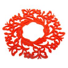 PODLOŽKA Z PLSTI, OKRÚHLA, MOTÝĽ, ORANŽOVÁ