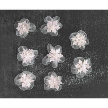 SVADOBNÁ DEKORÁCIA KRYŠTÁLOVÝ KVET 8 KUSOV