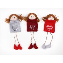 PLSTENÉ VRECKO S HLAVOU ANJELA, S NOŽIČKAMI NA ŠNÚRKE, SIVÉ ALEBO BORDOVÉ ALEBO ČERVENÉ