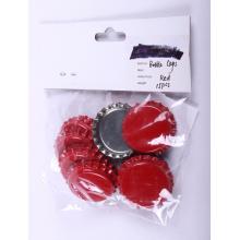 KOVOVÉ UZÁVERY, 15 KUSOV, ČERVENÉ