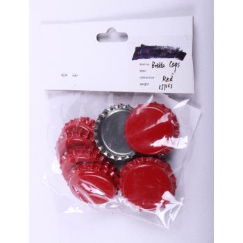 KOVOVÉ UZÁVERY, 15 KUSOV, ČERVENÉ