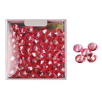 PLASTOVÝ DEKOR DIAMANTOVÝ BOX, 60 KUSOV, RUŽOVÝ