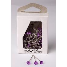 SADA 72 OZDOBNÝCH DIAMANTOVÝCH IHLÍC, TMAVO FIALOVÁ