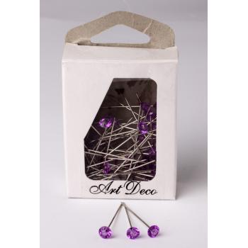 SADA 72 OZDOBNÝCH DIAMANTOVÝCH IHLÍC, TMAVO FIALOVÁ