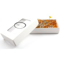 SADA 72 OZDOBNÝCH ŠPENDLÍKOV S DIAMANTOVOU HLAVIČKOU, ORANŽOVÁ