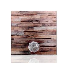 SKLENENÝ DEKOR S KOLÍKOM NA GOMBÍKY, DREVENÁ DOSKA SO VZOROM