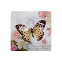 SKLENENÝ NÁSTENNÝ OBRAZ S MOTÝĽMI A KVETMI