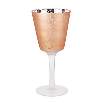 SKLENENÝ SVIETNIK S PODSTAVCOM ŠAMPANSKÉ