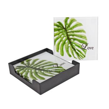 PODLOŽKA POD SKLO 4 KUSY FILODENDRON