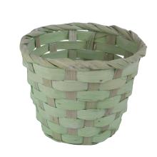 BAMBUSOVÝ PRÚTENÝ KÔŠ, OKRÚHLY, LEMOVANÝ, ZELENÝ