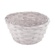 BAMBUSOVÁ MISKA Z PRÚTIA, OKRÚHLA, S OBLOŽENÍM, BIELA