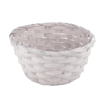 BAMBUSOVÁ MISKA Z PRÚTIA, OKRÚHLA, S OBLOŽENÍM, BIELA