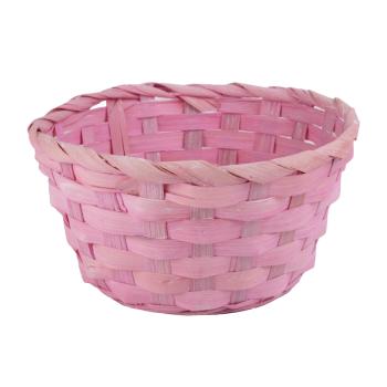 BAMBUSOVÁ MISKA Z PRÚTIA, OKRÚHLA, LEMOVANÁ, RUŽOVÁ