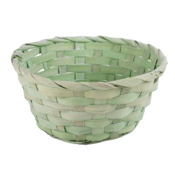 BAMBUSOVÁ MISKA Z PRÚTIA, OKRÚHLA, LEMOVANÁ, ZELENÁ