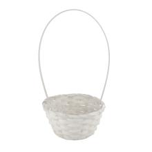 BAMBUSOVÁ MISKA Z PRÚTIA, OKRÚHLA, S VEĽKOU VÝLEVKOU, LEMOVANÁ, BIELA