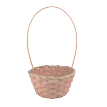 BAMBUSOVÁ MISKA Z PRÚTIA, OKRÚHLA, S VEĽKÝM VÝTOKOM, S PODŠÍVKOU, BROSKYŇOVÁ