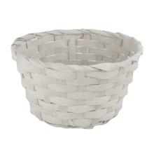 BAMBUSOVÁ MISKA Z PRÚTIA, OKRÚHLA, S OBLOŽENÍM, BIELA