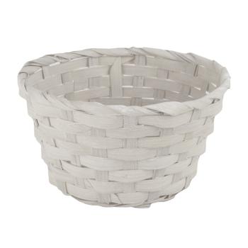 BAMBUSOVÁ MISKA Z PRÚTIA, OKRÚHLA, S OBLOŽENÍM, BIELA
