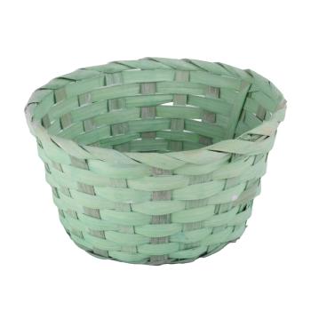 BAMBUSOVÁ MISKA Z PRÚTIA, OKRÚHLA, LEMOVANÁ, ZELENÁ