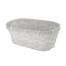 BAMBUSOVÝ PRÚTENÝ KÔŠ, OVÁLNY, S PODŠÍVKOU, BIELY