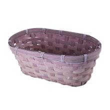 BAMBUSOVÝ PRÚTENÝ KÔŠ, OVÁLNY, LEMOVANÝ, LEVANDUĽOVO FIALOVÝ