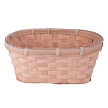 BAMBUSOVÝ PRÚTENÝ KÔŠ, OVÁLNY, S PODŠÍVKOU, BROSKYŇOVÝ