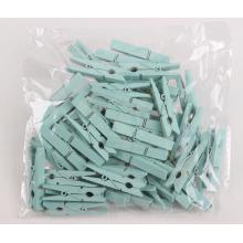 DREVENÁ SPONA 50 KUSOV TYRKYSOVÁ