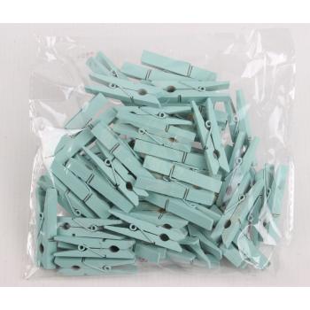 DREVENÁ SPONA 50 KUSOV TYRKYSOVÁ