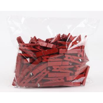 DREVENÉ KLIEŠTE 50 KUSOV ČERVENÉ