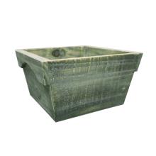 DREVENÝ HRNIEC, TVAR "V", ZELENÝ OKRAJ