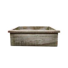 DREVENÁ DEBNIČKA NA KVETY S OKRAJOM, PÁLENÁ