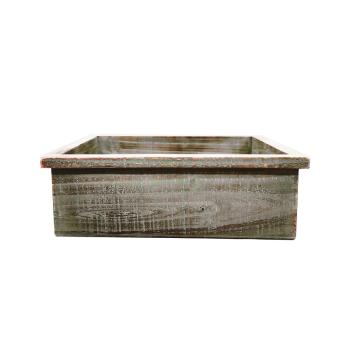 DREVENÁ DEBNIČKA NA KVETY S OKRAJOM, PÁLENÁ