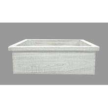 DREVENÁ DEBNIČKA NA KVETY S OKRAJOM, BIELA