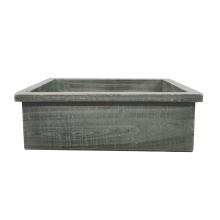 DREVENÝ KVETINÁČ S OKRAJOM, SIVÝ