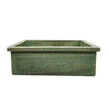 DREVENÝ KVETINÁČ S OKRAJOM, ZELENÝ