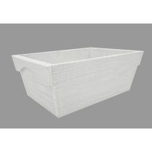 DREVENÝ DRŽIAK NA KVETY S OKRAJOM, BIELY